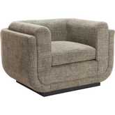 Sereneu Accent Chair in Green Tweed Chenille Fabric & Black