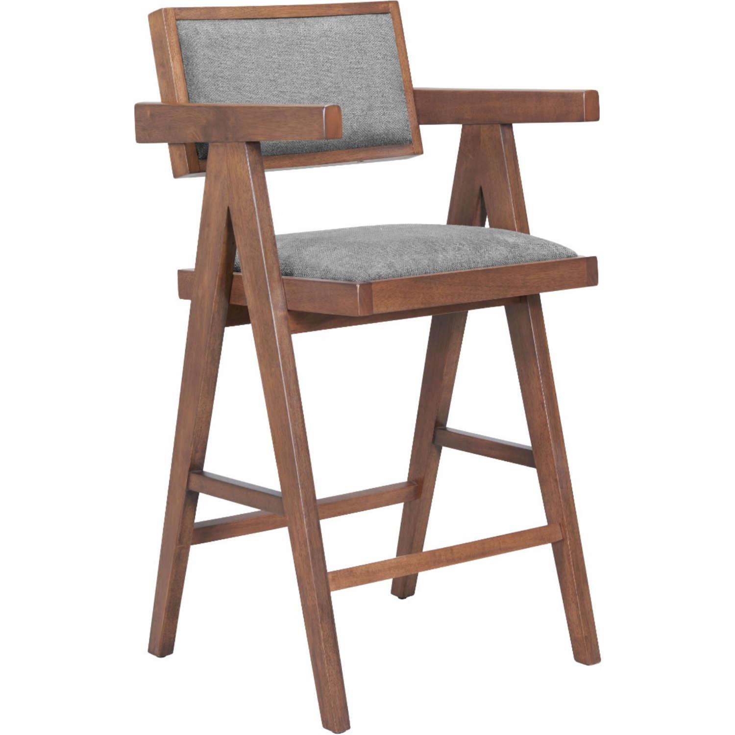 Zuo 110493 Delhi Counter Stool in Gray Performance Fabric