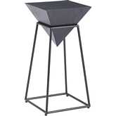 Pira Side Table in Black Wood & Steel