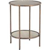 Anelli Side Table in Bronze Metal & Mirror Glass