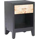 Noite Side Table in Black & Natural Fir Wood