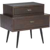 Mechy Side Table in Brown & Black Wood