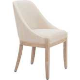 Calmo Dining Chair in Textured Beige Fabric & Natural Finish Wood by Zuo