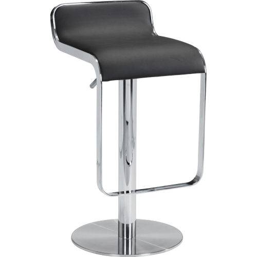 Equino Bar Stool in Black Leatherette & Chrome