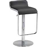 Equino Bar Stool in Black Leatherette & Chrome
