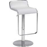 Equino Bar Stool in White Leatherette & Chrome
