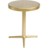 Derby Accent Table w/ Round Top & 3 Leg Base in Brass