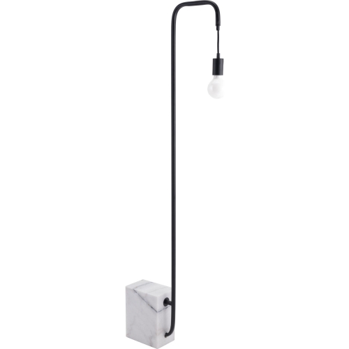 Lancia Floor Lamp in Black Steel & White Marble