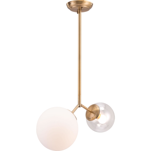 Constance Ceiling Pendant Lamp in Gold Steel with Glass Shades