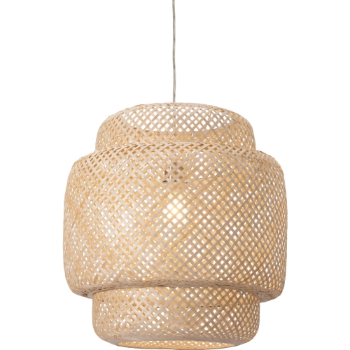 Finch Ceiling Lamp in Natural Bamboo & Brushed Steel