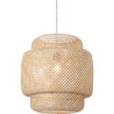 Finch Ceiling Lamp in Natural Bamboo & Brushed Steel