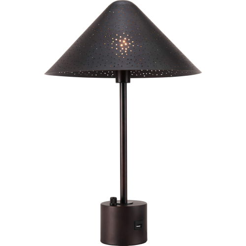 Cardo Table Lamp with Charging in Bronze Finish Steel