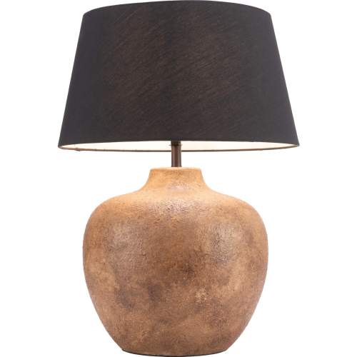 Basil Table Lamp in Natural Ceramic & Black Fabric Shade