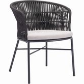 Freycinet Outdoor Dining Chair in Black Fabric Weave, Grey Fabric & Steel (Set of 2)