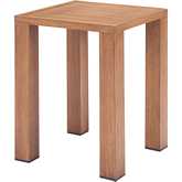 Regels Outdoor Side Table in Natural Finish Faux Wood Aluminum