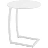 Noga Outdoor End Table in White Aluminum
