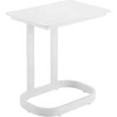 Friss Outdoor End Table in White Faux Wood Aluminum