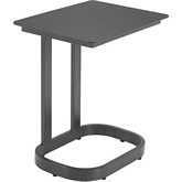 Friss Outdoor End Table in Black Faux Wood Aluminum