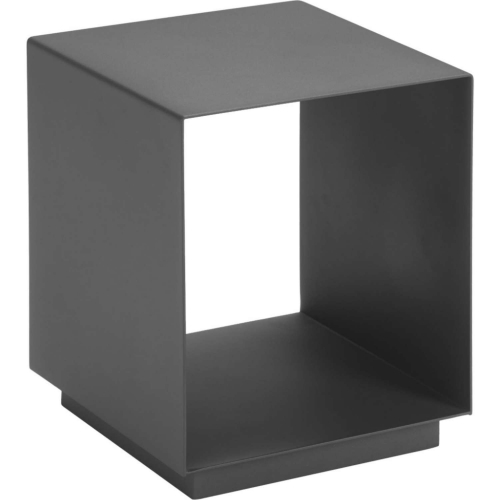 Kokos Outdoor Side Table in Charcoal Faux Wood Aluminum