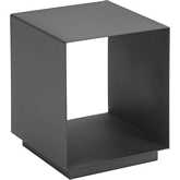 Kokos Outdoor Side Table in Charcoal Faux Wood Aluminum