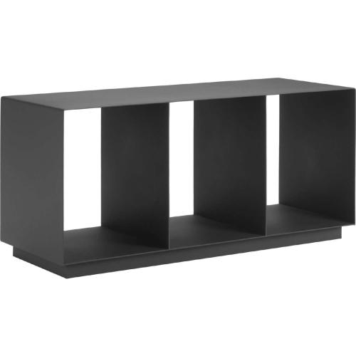 Kokos Outdoor Coffee in Table in Charcoal Gray Faux Wood Aluminum