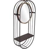 Saroni Mirror & Shelf in Gray Steel