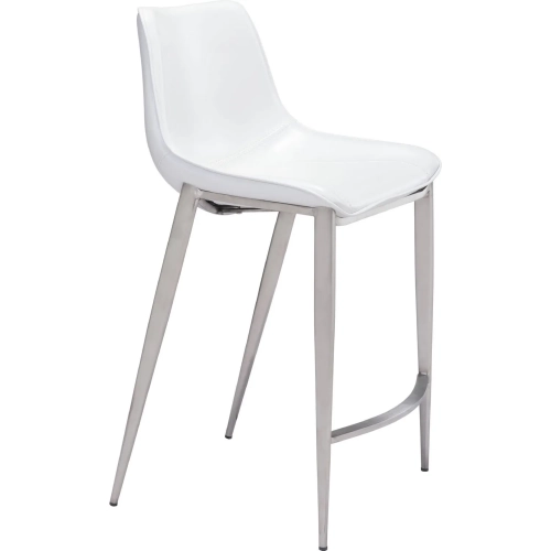 Magnus Counter Chair in White Leatherette (Set of 2)