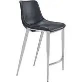 Magnus Counter Chair in Black Leatherette (Set of 2)