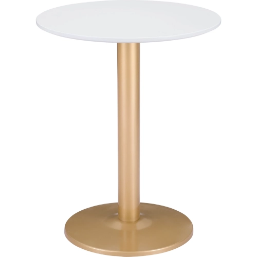 Alto Bistro Table in White Wood & Gold Steel