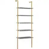 Zebra Bookcase in Black & White MDF & Gold Steel