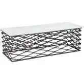 Duchess Coffee Table in White Marble & Antique Bronze