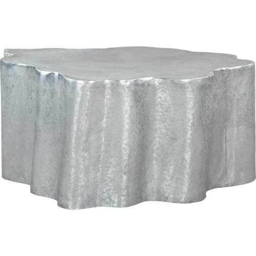 Kortha Coffee Table in Antique Silver Aluminum