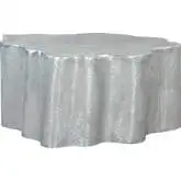 Kortha Coffee Table in Antique Silver Aluminum