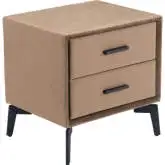 Montana Side Table in Brown Velvet & Black Steel
