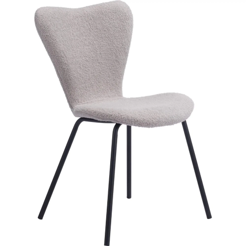 Thibideaux Dining Chair in Light Gray Shearling Style Fabric (Set of 2)