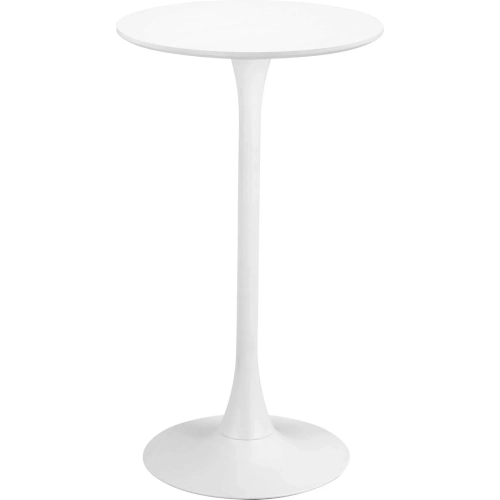 Auray Bar Table in White Faux Wood & White Steel