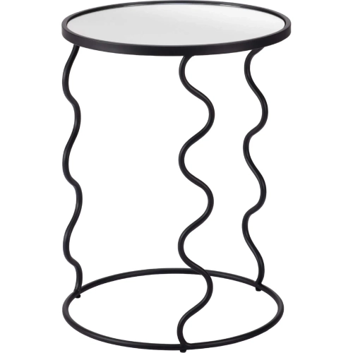 Bastia Side Table in Black Steel & Glass