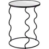 Bastia Side Table in Black Steel & Glass