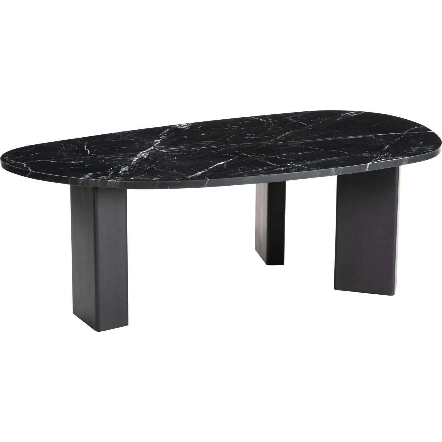 Zuo 109871 Aberdeen Coffee Table in Black Marble & Wood