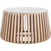 Cyprus Coffee Table in White Marble & Bleached Wood