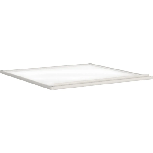 Zuo Adjustable Shelf in Light Gray Metal & Clear Tempered Glass