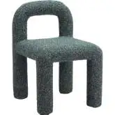 Arum Dining Chair in Snowy Green Shearling Style Fabric (Set of 2)