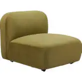 Biak Middle Chair Sectional Sofa Unit in Green Velvet