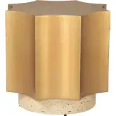 Osam Side Table in Multicolor & Beige Faux Terrazzo Iron & Gold