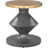 Litar Side Table in Multicolor Faux Terrazzo & Iron