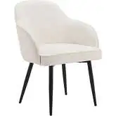 Jolie Dining Chair in Ivory Velvet & Black Metal (Set of 2)