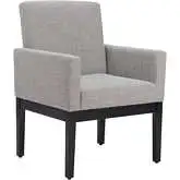 Senzil Dining Chair in Gray Performance Fabric & Black Wood