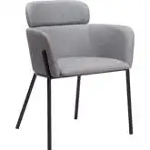 Bremor Dining Chair in Slate Gray Leatherette & Black Steel (Set of 2)
