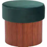Boto Storage Ottoman in Green Velvet & Wood