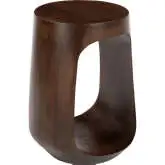 Okno Side Table in Walnut Finish Mango Wood